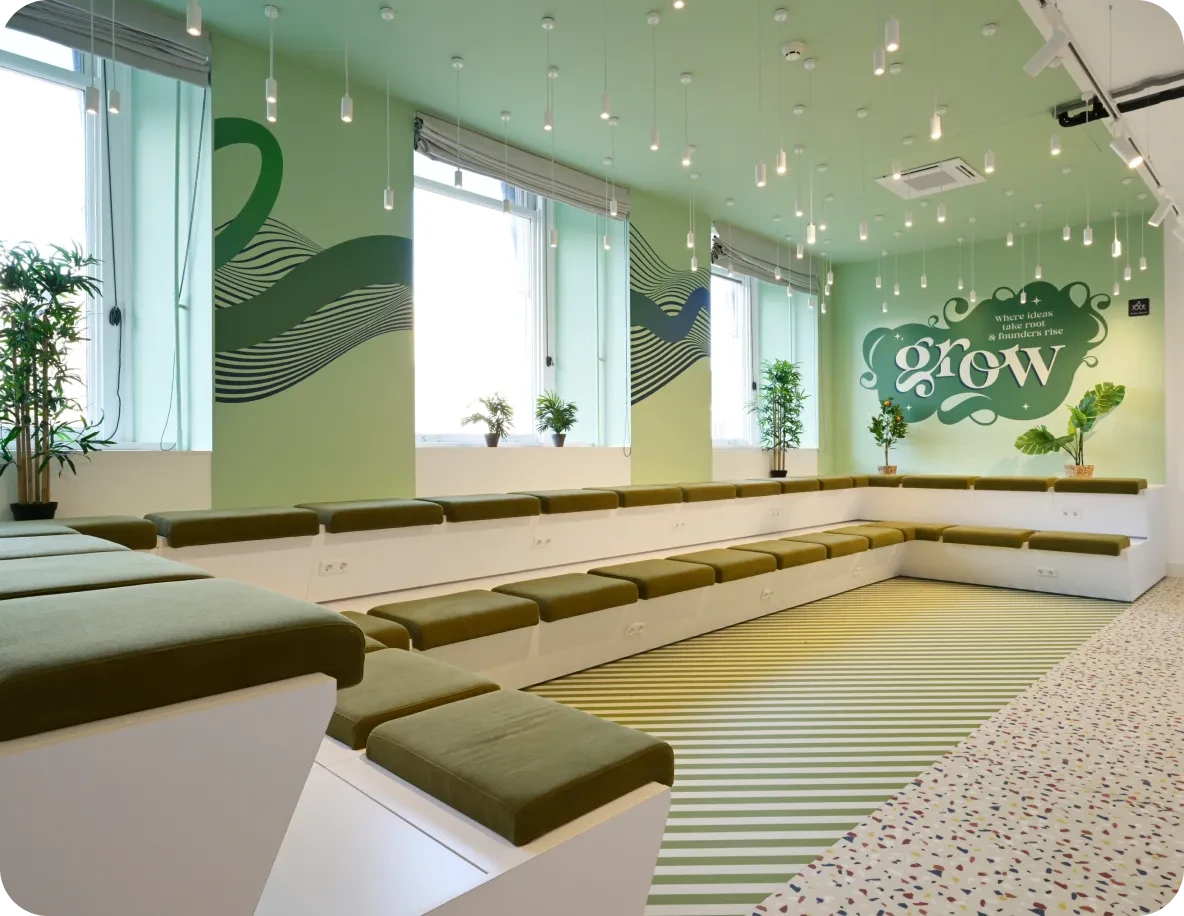 Modern event space seating area at Unusual Space