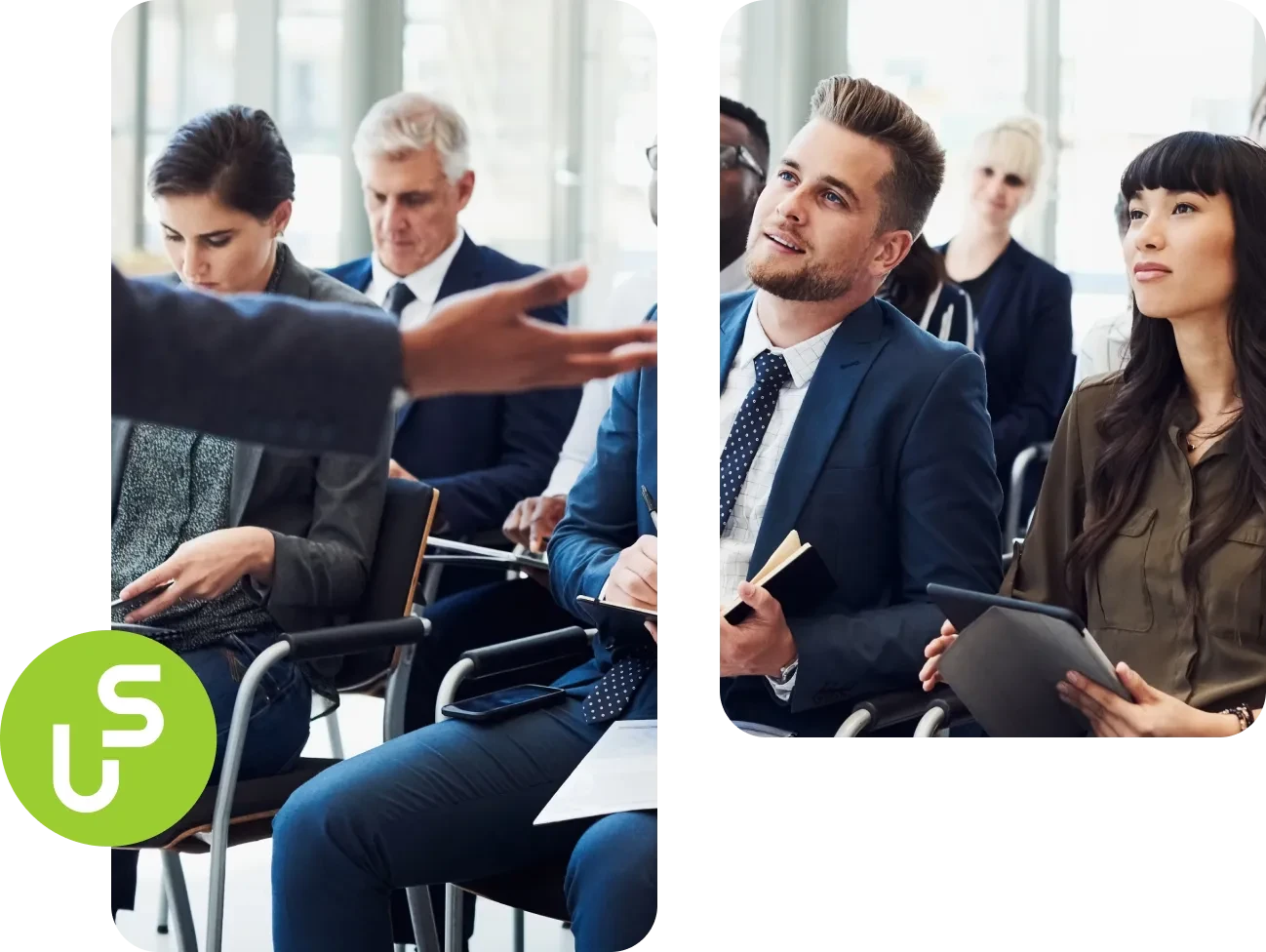 Startup founders attending a business event at The Unusual Space