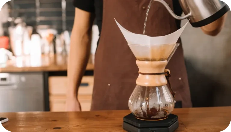 Pour-over coffee preparation and tasting experience at The Unusual Space event